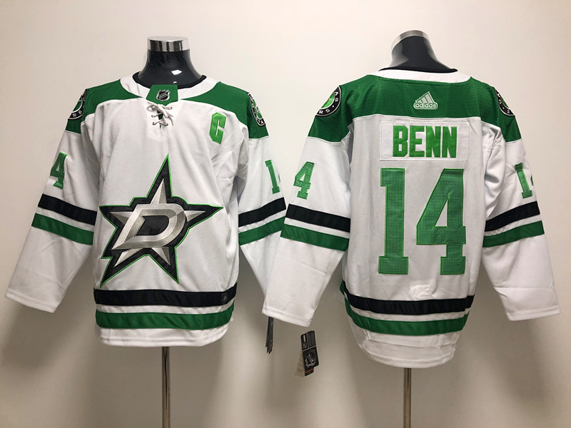 Men's Dallas Stars Jamie Benn #14 White Breakaway Jersey